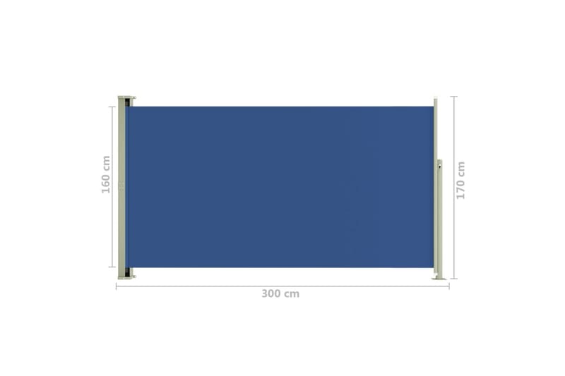 Infällbar sidomarkis 170x300 cm blå - Blå - Sidomarkis - Skärmskydd & vindskydd - Markiser