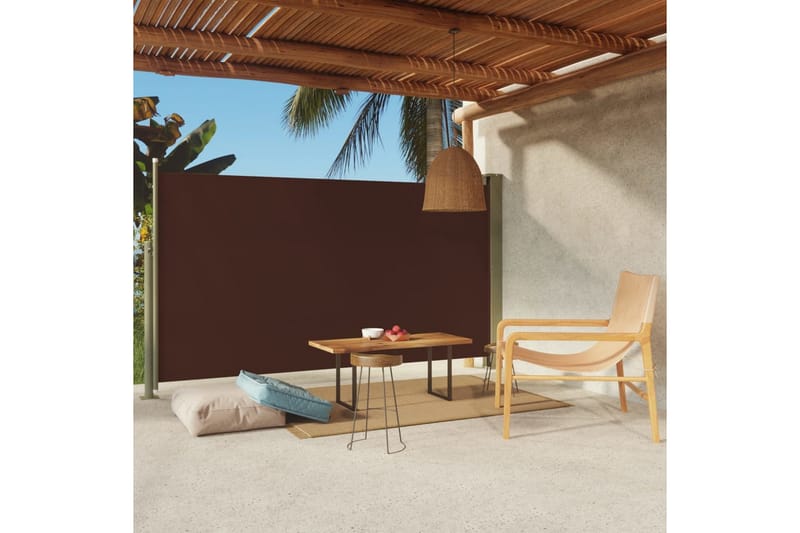 Infällbar sidomarkis 170x300 cm brun - Brun - Utemöbler - Solskydd - Markiser - Sidomarkis