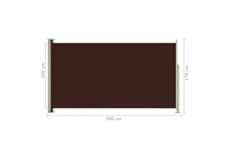 Infällbar sidomarkis 170x300 cm brun - Brun - Sidomarkis - Skärmskydd & vindskydd - Markiser