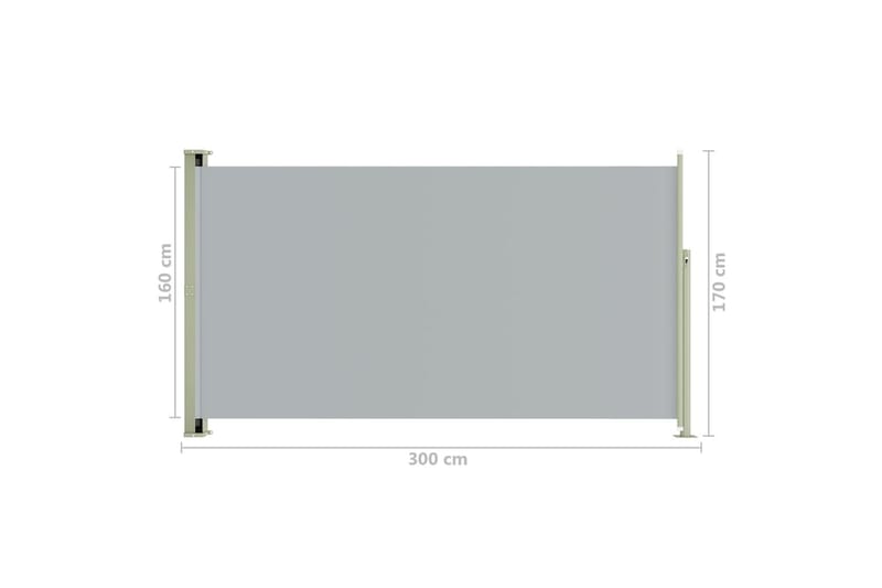 Infällbar sidomarkis 170x300 cm grå - Grå - Sidomarkis - Skärmskydd & vindskydd - Markiser