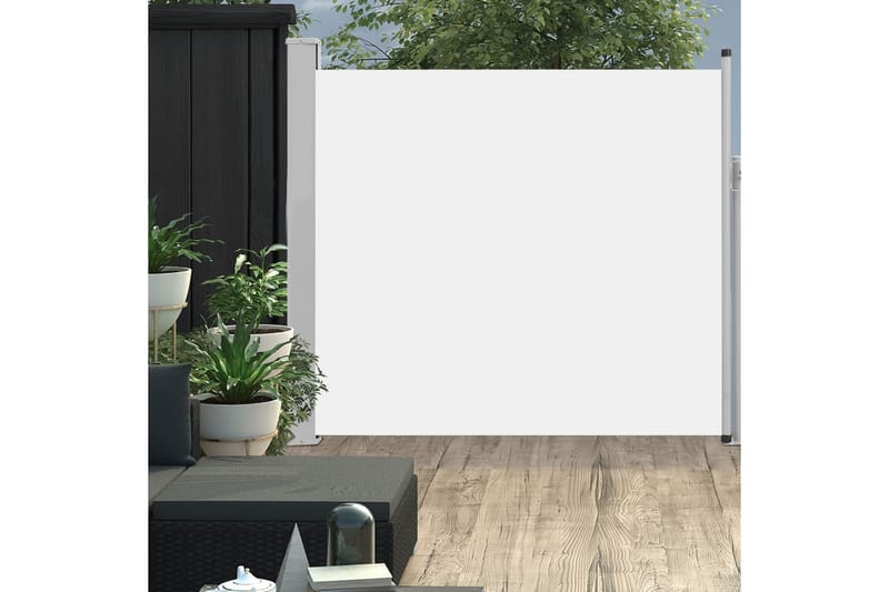 Infällbar sidomarkis 170x300 cm gräddvit - Vit - Utemöbler - Solskydd - Markiser - Sidomarkis