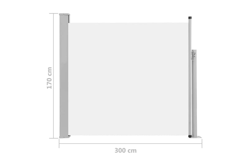 Infällbar sidomarkis 170x300 cm gräddvit - Vit - Utemöbler - Solskydd - Markiser - Sidomarkis