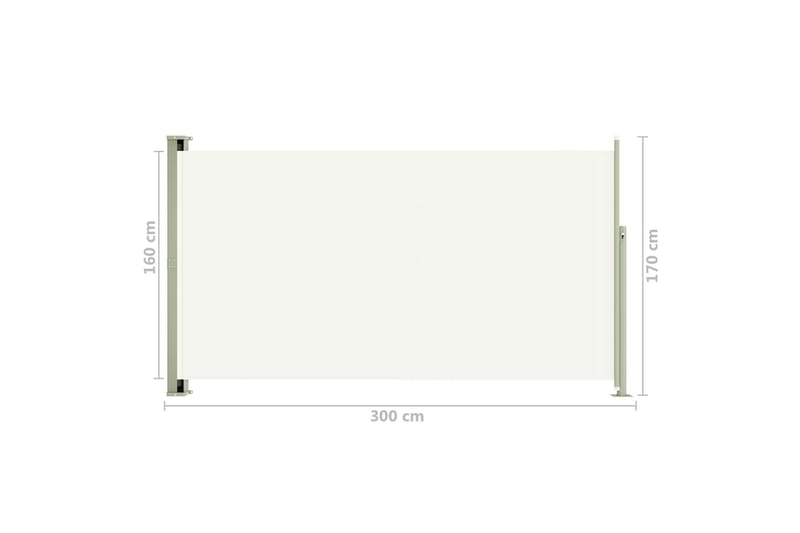 Infällbar sidomarkis 170x300 cm gräddvit - Vit - Utemöbler - Solskydd - Markiser - Sidomarkis