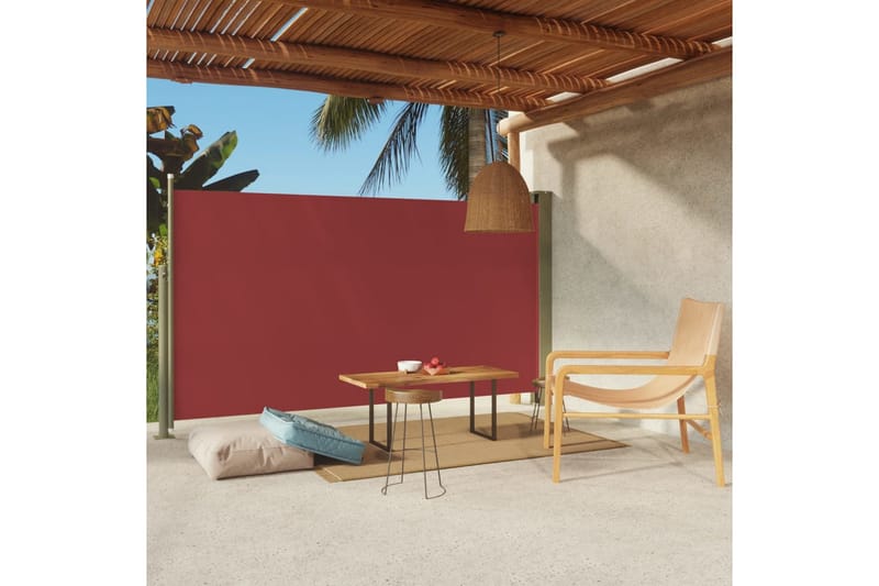Infällbar sidomarkis 170x300 cm röd - Röd - Utemöbler - Solskydd - Markiser - Sidomarkis