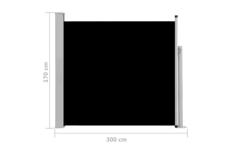 Infällbar sidomarkis 170x300 cm svart - Svart - Utemöbler - Solskydd - Markiser - Sidomarkis