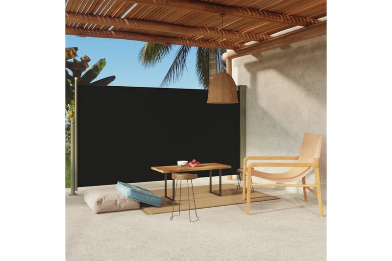 Infällbar sidomarkis 170x300 cm svart - Svart - Utemöbler - Solskydd - Markiser - Sidomarkis