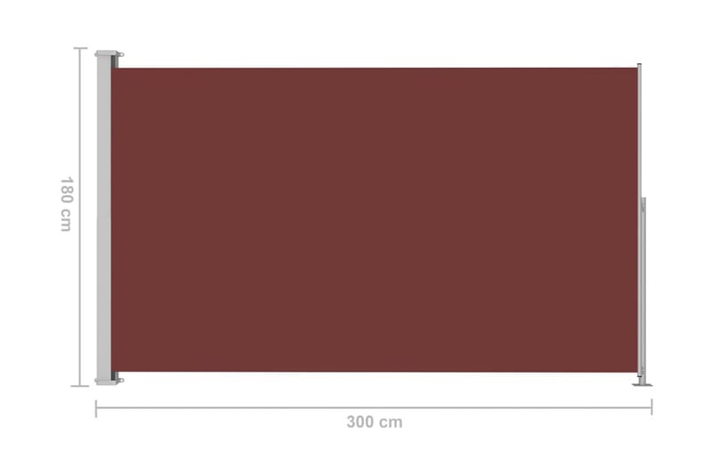 Infällbar sidomarkis 180x300 cm brun - Brun - Sidomarkis - Skärmskydd & vindskydd - Markiser