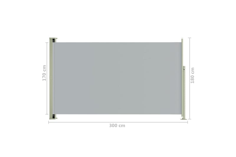 Infällbar sidomarkis 180x300 cm grå - Grå - Sidomarkis - Skärmskydd & vindskydd - Markiser