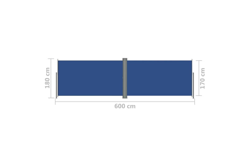 Infällbar sidomarkis 180x600 cm blå - Blå - Markiser - Sidomarkis - Skärmskydd & vindskydd