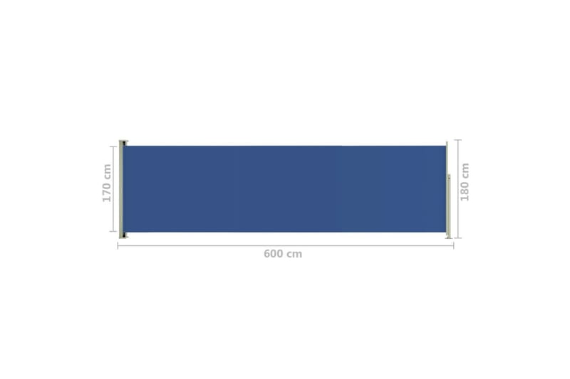 Infällbar sidomarkis 180x600 cm blå - Blå - Sidomarkis - Skärmskydd & vindskydd - Markiser