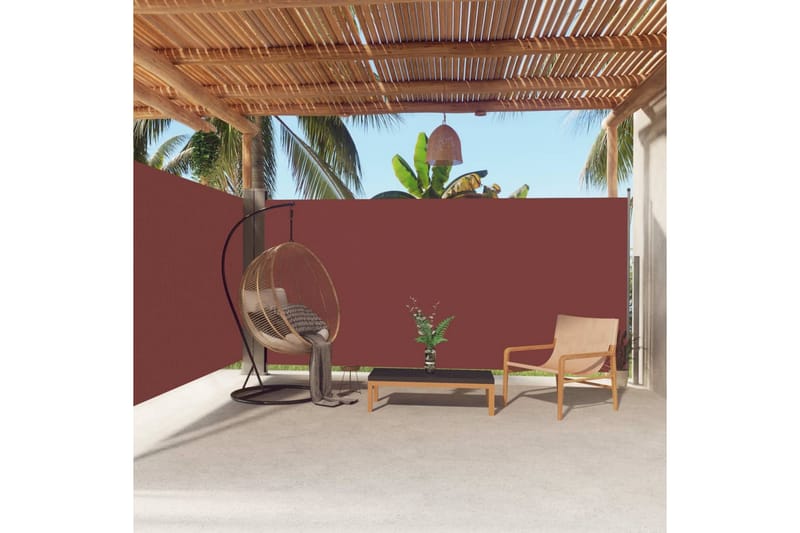 Infällbar sidomarkis 180x600 cm brun - Brun - Utemöbler - Solskydd - Markiser - Sidomarkis