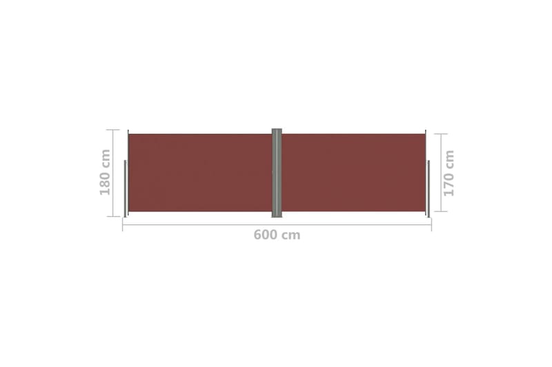 Infällbar sidomarkis 180x600 cm brun - Brun - Markiser - Sidomarkis - Skärmskydd & vindskydd