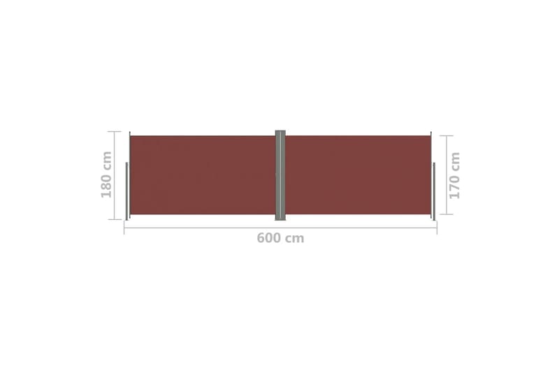 Infällbar sidomarkis 180x600 cm brun - Brun - Utemöbler - Solskydd - Markiser - Sidomarkis
