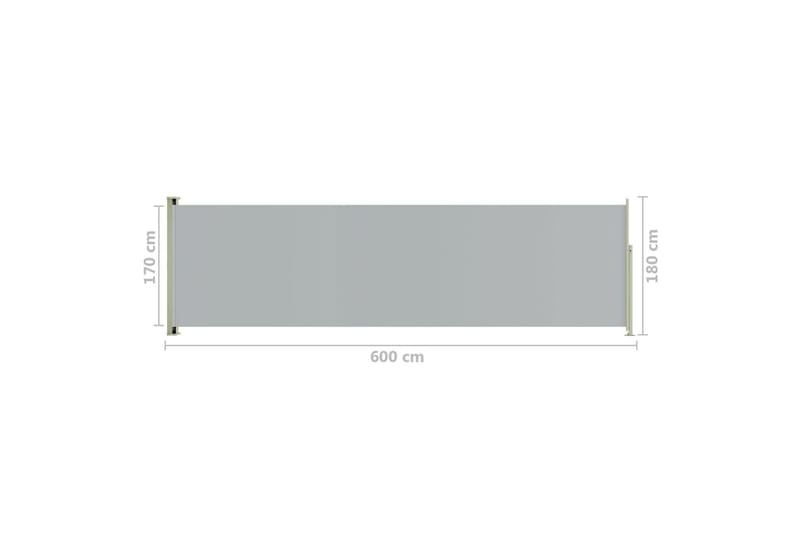 Infällbar sidomarkis 180x600 cm grå - Grå - Utemöbler - Solskydd - Markiser - Sidomarkis