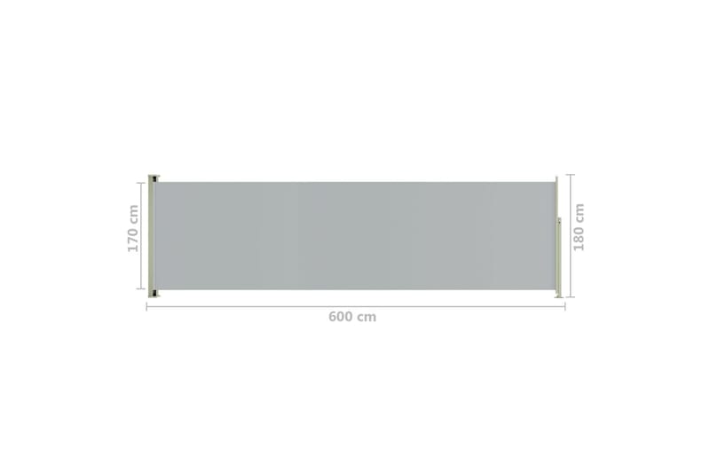 Infällbar sidomarkis 180x600 cm grå - Grå - Sidomarkis - Skärmskydd & vindskydd - Markiser