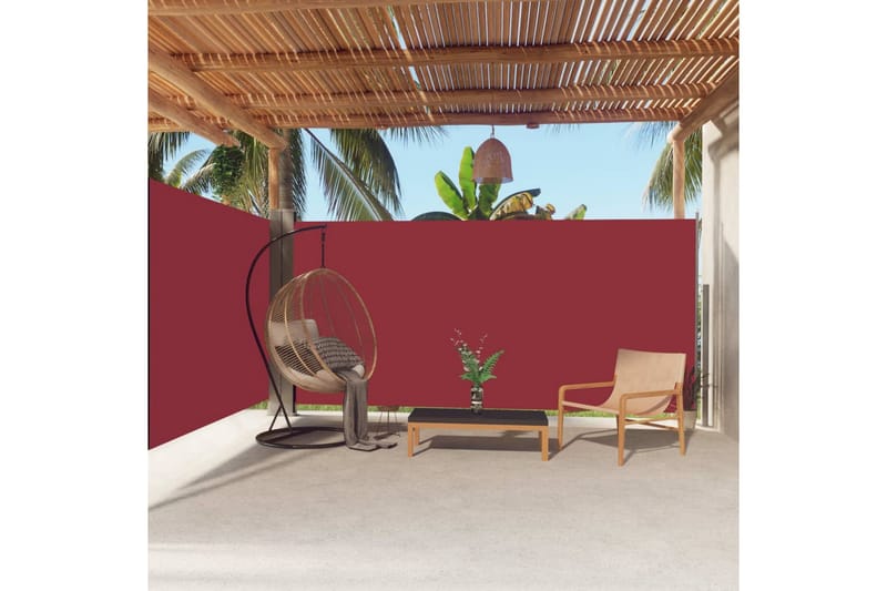 Infällbar sidomarkis 180x600 cm röd - Röd - Utemöbler - Solskydd - Markiser - Sidomarkis