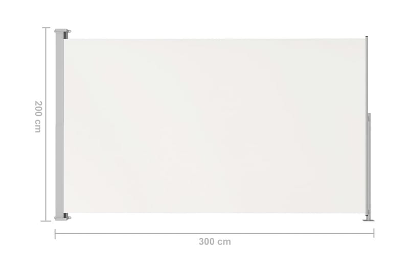 Infällbar sidomarkis 200x300 cm gräddvit - Vit - Utemöbler - Solskydd - Markiser - Sidomarkis