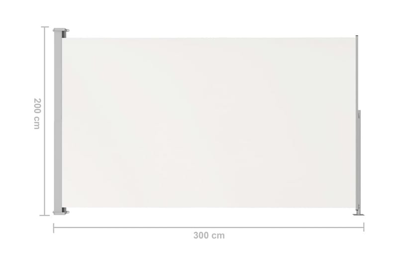 Infällbar sidomarkis 200x300 cm gräddvit - Vit - Sidomarkis - Skärmskydd & vindskydd - Markiser