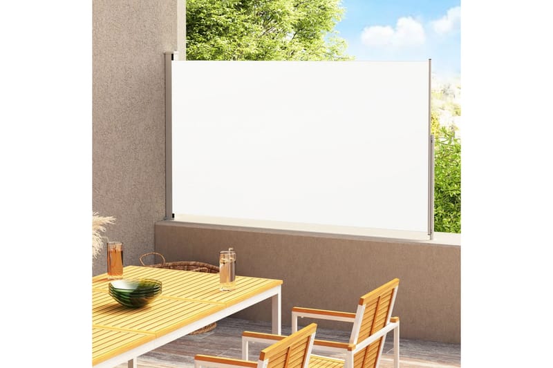 Infällbar sidomarkis 200x300 cm gräddvit - Vit - Utemöbler - Solskydd - Markiser - Sidomarkis