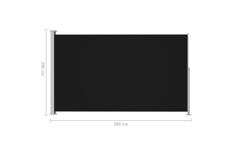 Infällbar sidomarkis 200x300 cm svart - Svart - Utemöbler - Solskydd - Markiser - Sidomarkis