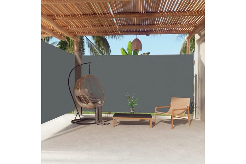 Infällbar sidomarkis 200x600 cm antracit - Grå - Utemöbler - Solskydd - Markiser - Sidomarkis