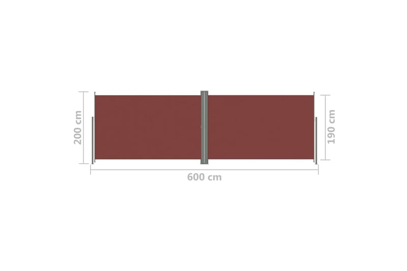Infällbar sidomarkis 200x600 cm brun - Brun - Utemöbler - Solskydd - Markiser - Sidomarkis