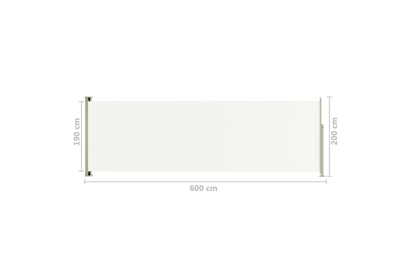 Infällbar sidomarkis 200x600 cm gräddvit - Vit - Utemöbler - Solskydd - Markiser - Sidomarkis