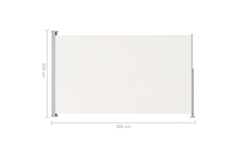 Infällbar sidomarkis 220x300 cm gräddvit - Vit - Utemöbler - Solskydd - Markiser - Sidomarkis