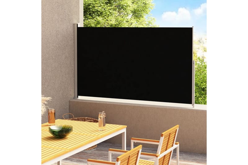 Infällbar sidomarkis 220x300 cm svart - Svart - Utemöbler - Solskydd - Markiser - Sidomarkis