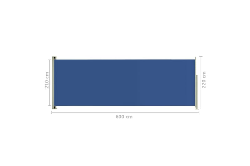 Infällbar sidomarkis 220x600 cm blå - Blå - Sidomarkis - Skärmskydd & vindskydd - Markiser