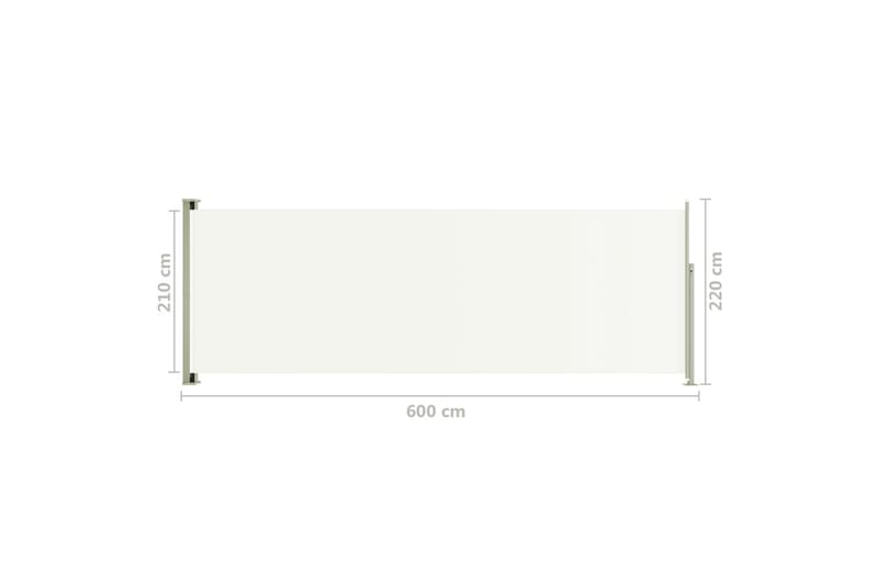 Infällbar sidomarkis 220x600 cm gräddvit - Vit - Sidomarkis - Skärmskydd & vindskydd - Markiser