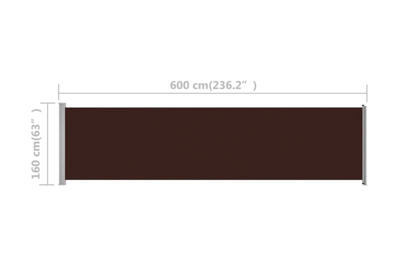 Infällbar sidomarkis 600x160 cm brun - Brun - Markiser - Sidomarkis - Skärmskydd & vindskydd