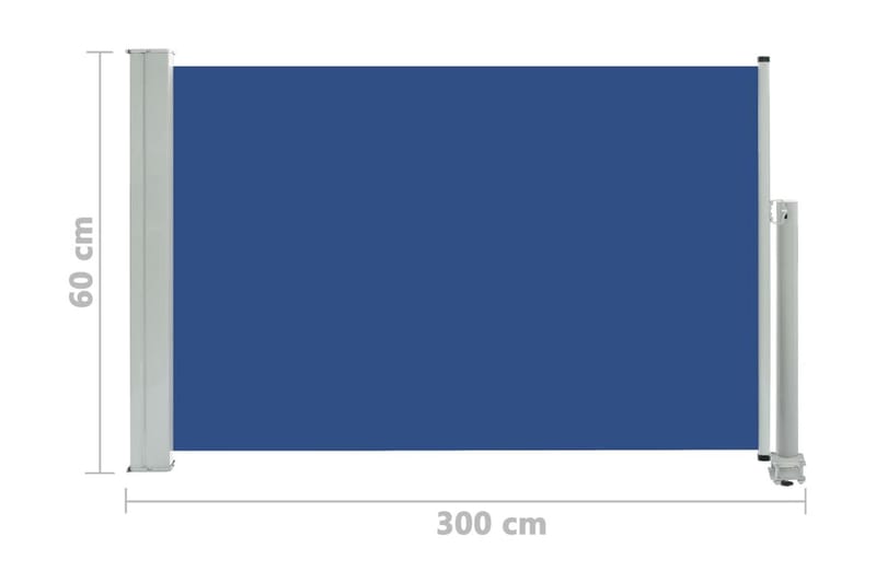 Infällbar sidomarkis 60x300 cm blå - Blå - Utemöbler - Solskydd - Markiser - Sidomarkis