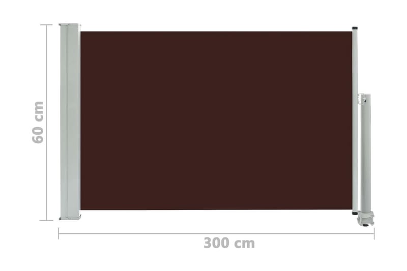 Infällbar sidomarkis 60x300 cm brun - Brun - Sidomarkis - Skärmskydd & vindskydd - Markiser