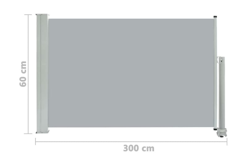 Infällbar sidomarkis 60x300 cm grå - Grå - Sidomarkis - Skärmskydd & vindskydd - Markiser