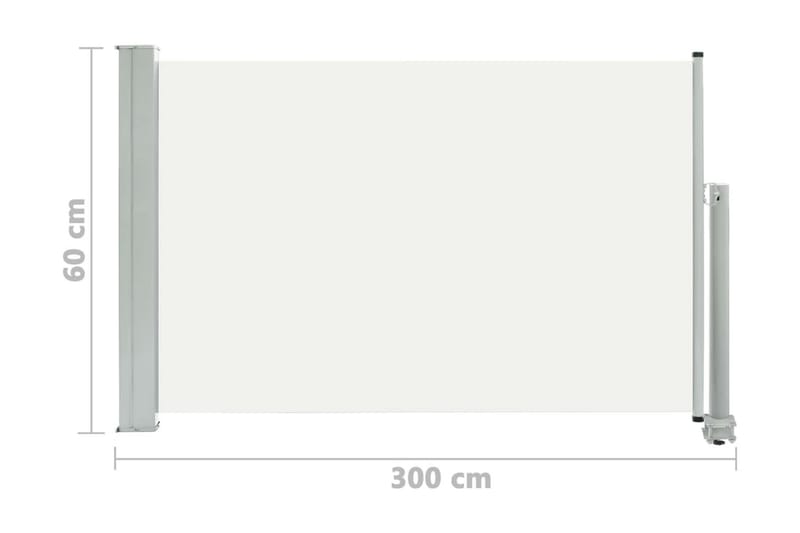 Infällbar sidomarkis 60x300 cm gräddvit - Vit - Utemöbler - Solskydd - Markiser - Sidomarkis