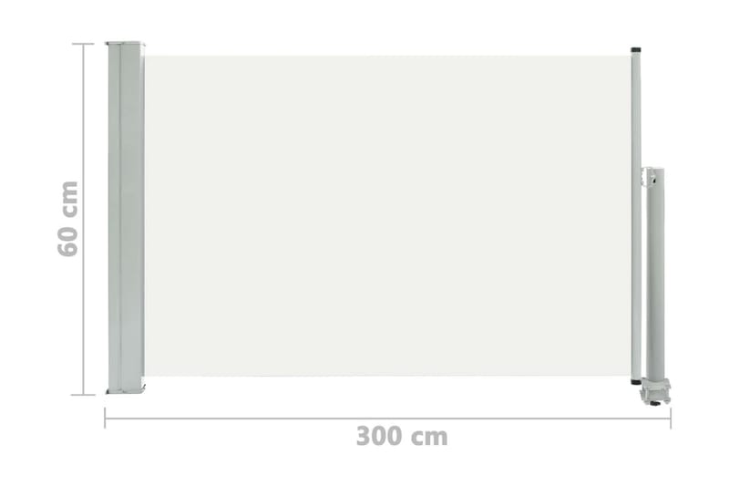 Infällbar sidomarkis 60x300 cm gräddvit - Vit - Sidomarkis - Skärmskydd & vindskydd - Markiser