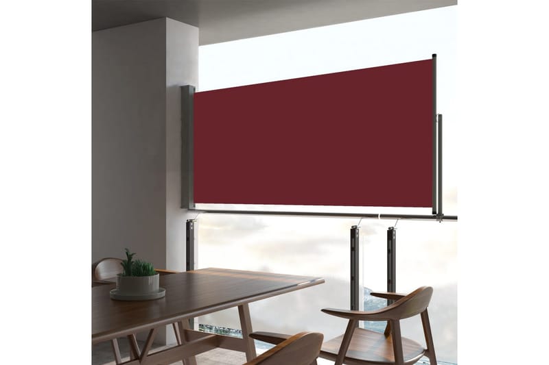 Infällbar sidomarkis 60x300 cm röd - Röd - Utemöbler - Solskydd - Markiser - Sidomarkis