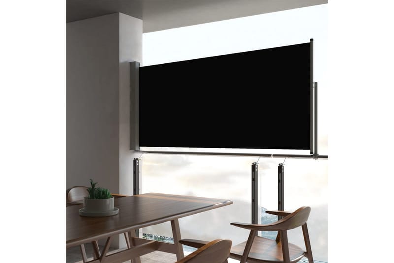 Infällbar sidomarkis 60x300 cm svart - Svart - Utemöbler - Solskydd - Markiser - Sidomarkis