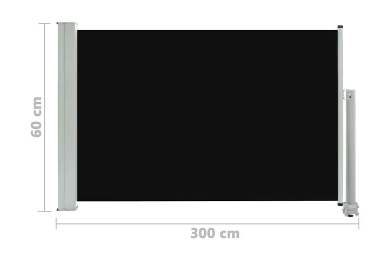 Infällbar sidomarkis 60x300 cm svart - Svart - Utemöbler - Solskydd - Markiser - Sidomarkis