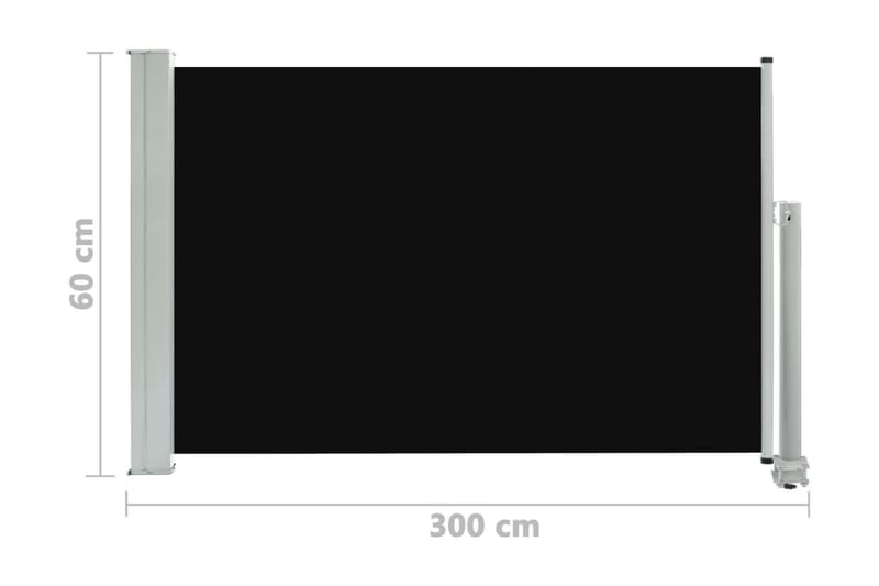 Infällbar sidomarkis 60x300 cm svart - Svart - Sidomarkis - Skärmskydd & vindskydd - Markiser