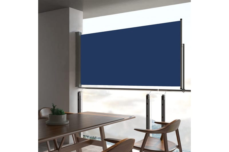 Infällbar sidomarkis 80x300 cm blå - Blå - Utemöbler - Solskydd - Markiser - Sidomarkis