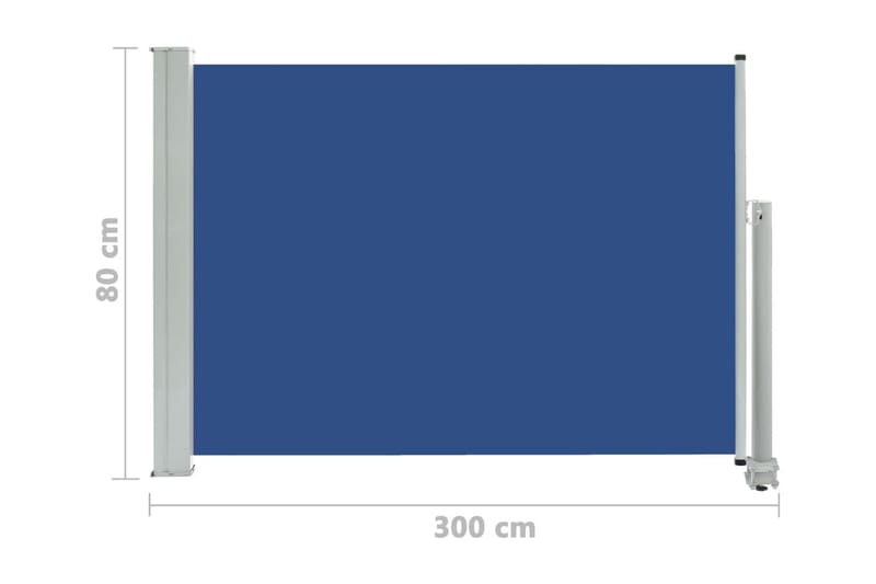 Infällbar sidomarkis 80x300 cm blå - Blå - Sidomarkis - Skärmskydd & vindskydd - Markiser