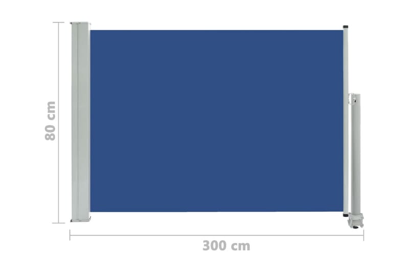 Infällbar sidomarkis 80x300 cm blå - Blå - Utemöbler - Solskydd - Markiser - Sidomarkis