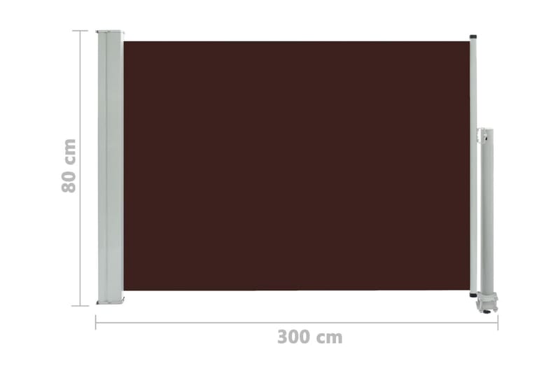 Infällbar sidomarkis 80x300 cm brun - Brun - Sidomarkis - Skärmskydd & vindskydd - Markiser