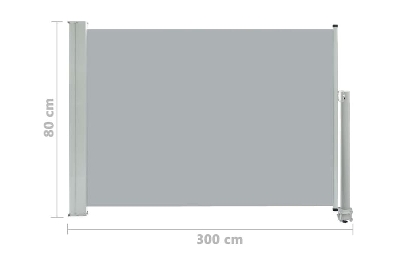 Infällbar sidomarkis 80x300 cm grå - Grå - Sidomarkis - Skärmskydd & vindskydd - Markiser