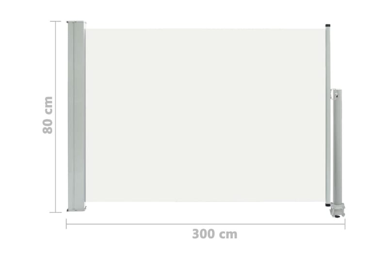 Infällbar sidomarkis 80x300 cm gräddvit - Vit - Sidomarkis - Skärmskydd & vindskydd - Markiser