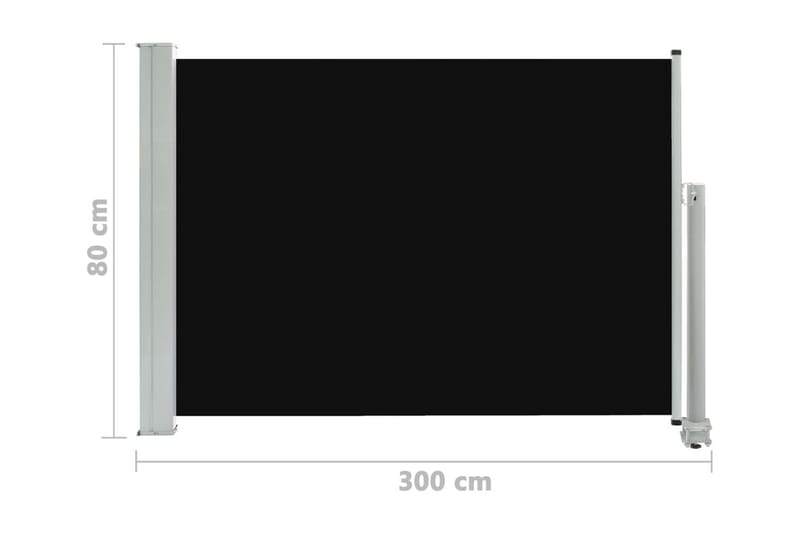 Infällbar sidomarkis 80x300 cm svart - Svart - Sidomarkis - Skärmskydd & vindskydd - Markiser