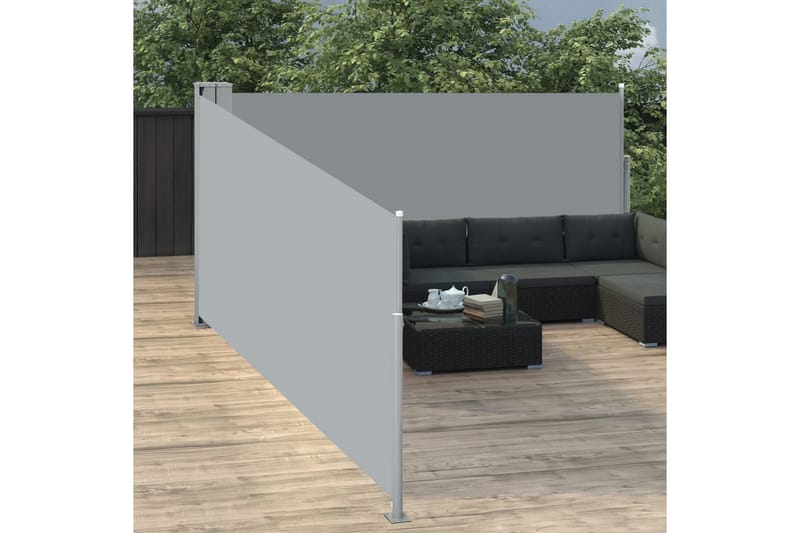 Infällbar sidomarkis antracit 120x1000 cm - Grå - Utemöbler - Solskydd - Markiser - Sidomarkis