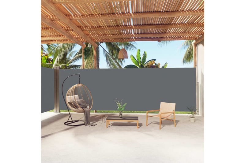 Infällbar sidomarkis antracit 200x1000 cm - Grå - Utemöbler - Solskydd - Markiser - Sidomarkis